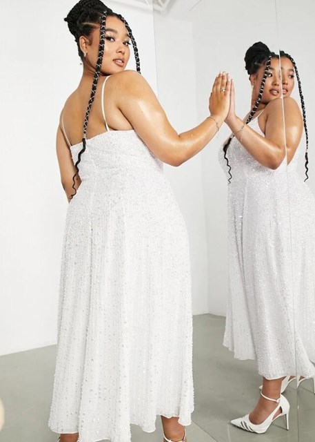 Třpytivé midi šaty Evi