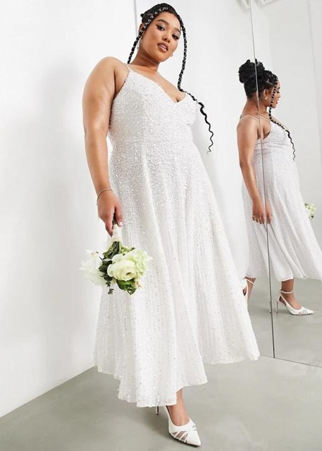 Třpytivé midi šaty Evi